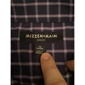 Missed & Main Leeward Shirt Size XL Regular Purple Pink Check Long Sleeve